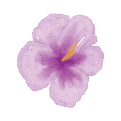 Naklejka premium Hand drawn watercolor flower hand painted with paper texture