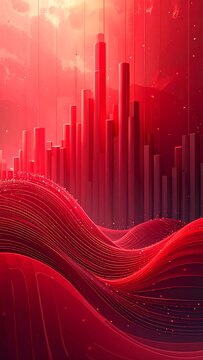 Red Abstract Landscape.