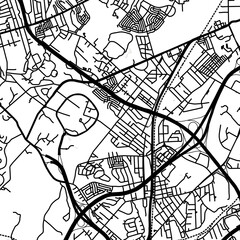 Obraz premium Symbol Map of the City Arbutus (Maryland, USA) showing the city center with a simple road network of black lines