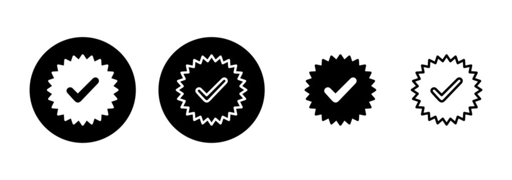 Approved icon logo design. Certified Medal Icon