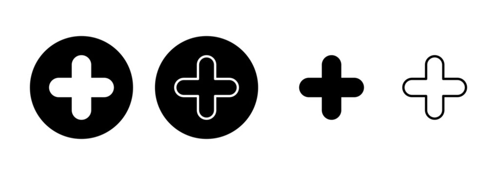 Plus icon logo design. Add plus sign and symbol