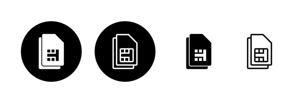 Sim card icon logo design. dual sim card sign and symbol