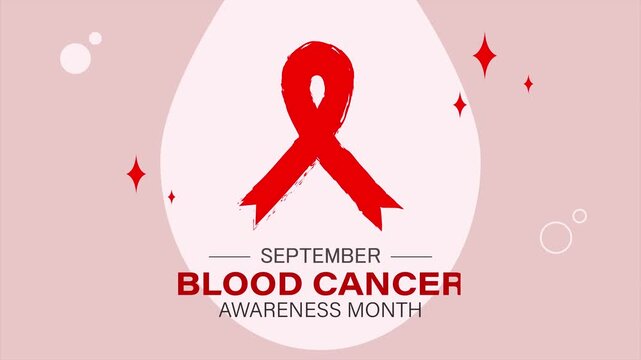 Blood Cancer Awareness Month Red Ribbon Animated Design