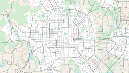 Fototapeta premium Beijing City Street Map, Abstract Urban District Vector Illustration with Roads, Highways and Navigation Pattern