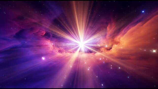 Cosmic explosion with vibrant nebula and starburst in space