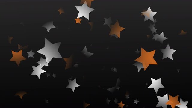 magic silver grey white and colourful orange stars with black background magical fantasy themed showbiz background wallpaper backdrop suitable for phones or vertical displays 4K