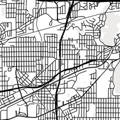 Obraz premium Symbol Map of the City Saint Louis Park (Minnesota, USA) showing the city center with a simple road network of black lines