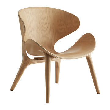 Modern wooden shell lounge chair