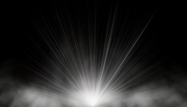 God Rays On A Black Background Easy Overlay Graphic Light Burst On Smoke Environment Emitting From Bottom