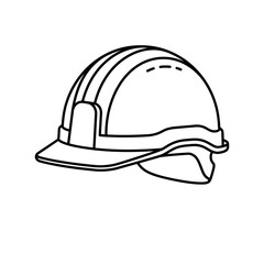 Fototapeta premium Construction Safety Helmet Line Icon for Engineering, Industrial Protection and Workplace Safety Vector Illustration