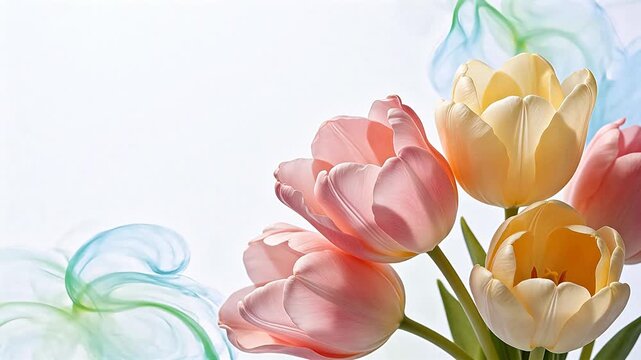 Colorful tulips in bloom