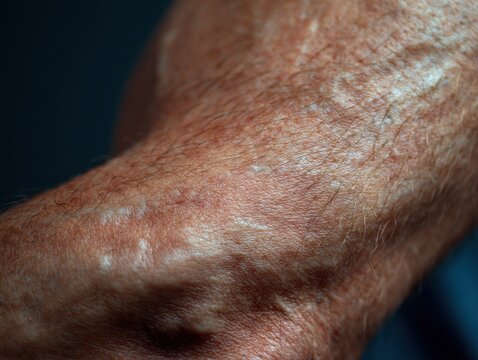 Close-up macro shot of human arm skin with scar tissue skin health dermatology epidermis clinical physical treatment complexion recovery structure morphology integumentary scientific