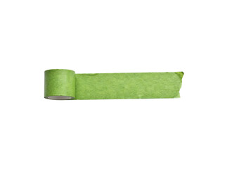 Obraz premium Green adhesive tape roll on white isolated on transparent background