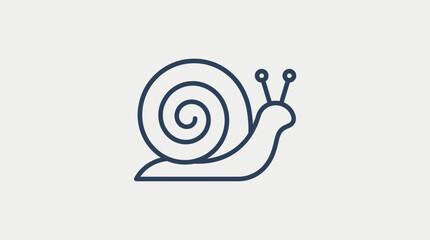 Simple Line Art Snail Icon on Light Background © ulul