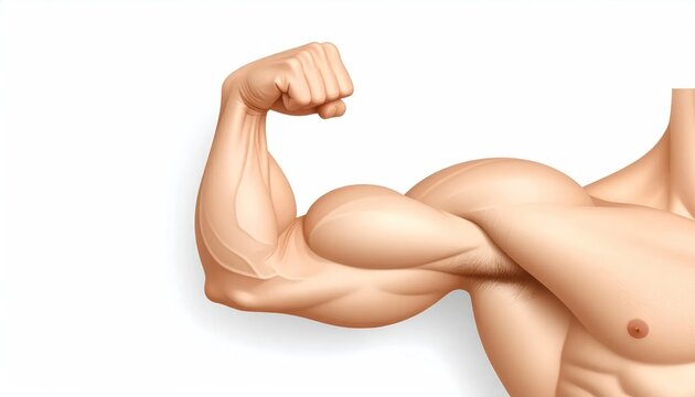 Muscular male arm flexing bicep muscle