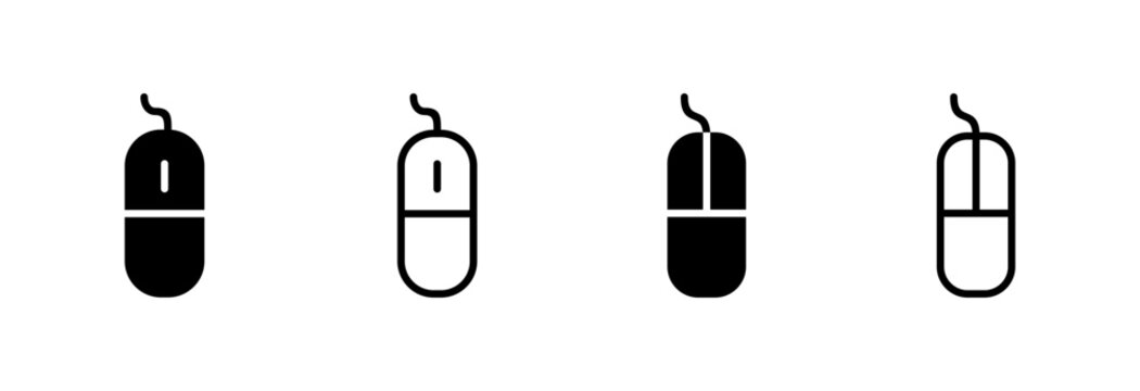 Mouse icon symbol for apps and websites. click sign and symbol. pointer icon vector.