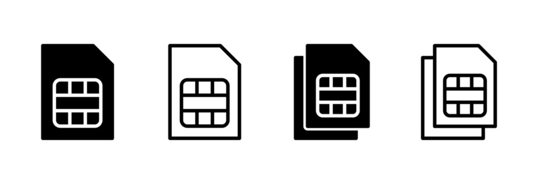Sim card icon symbol for apps and websites. dual sim card sign and symbol
