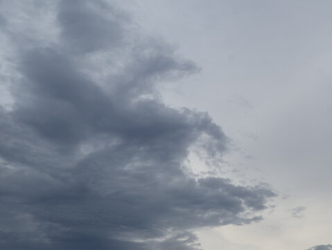 Moody storm cloud formation with copy space in cloudy sky