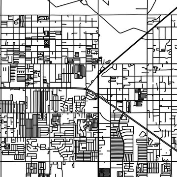 Symbol Map of the City Apache Junction (Arizona, USA) showing the city center with a simple road network of black lines