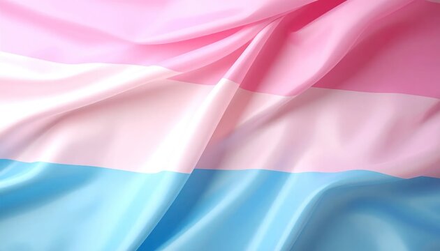 Transgender Pride Flag Fabric Waving Gently in the Breeze.