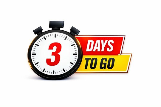Stopwatch showing three days to go countdown timer