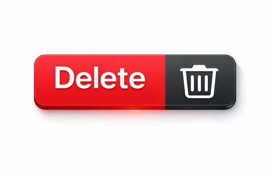 Red delete button with trash icon