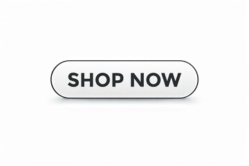 Fototapeta premium Modern shop now button with clean black text on rounded capsule style