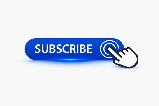 Modern subscribe button with click animation and cursor icon