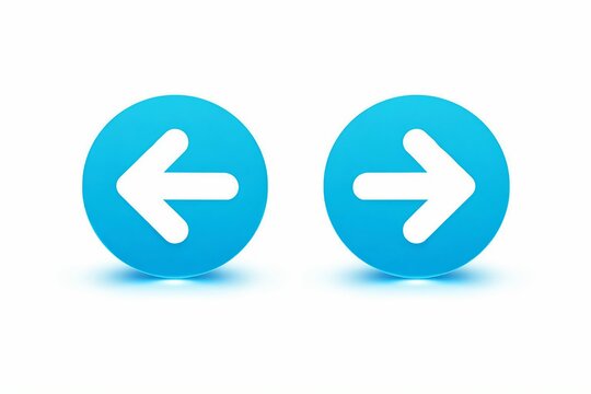Modern blue circular navigation arrows for back and next functions