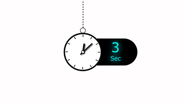 Abstract clock icon illustration. Clock icon Digital and analog clock 3 seconds isolated on black background. and creating a stunning illustration.4k illustration
