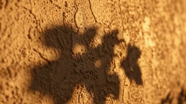 Shadow Puppets of Toy Soldiers on Sandy Surface.