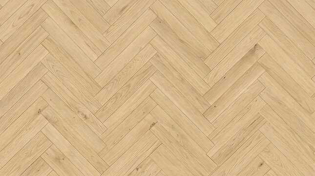 Light brown wooden floor with herringbone pattern made of planks transparent background