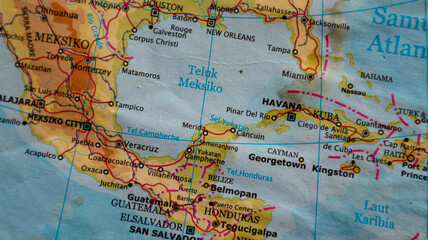 Obraz premium Map of Havana City in Cuba