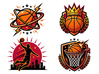 Modern Basketball Logo and Sports Emblem Collection © Giman