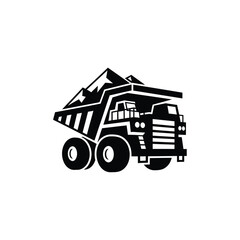Heavy Mining Dump Truck Illustration Vector Icon for Industrial and Construction Design © Mas