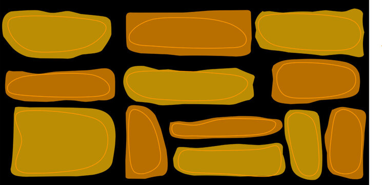 Orange rectangular boxes. Hand-drawn vector illustration with a box pattern.