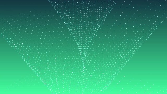 acific Dream Gradient Background with Rotating Inverted Cone Dot Particles. The teal, aqua, cyan, and green tones create a futuristic digital background with depth, motion, and geometric flow.