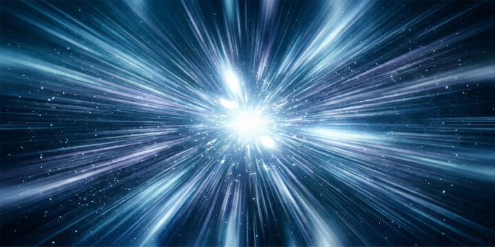 Interstellar light warp tunnel abstract effect with abstract starfield background hyperspace velocity universe