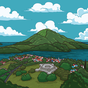 illustration of banda neira island