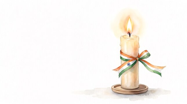 Lit candle honoring India, symbolizing memory and tribute