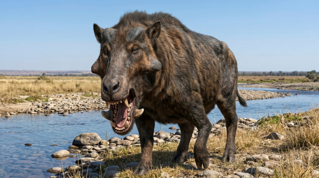 Daeodon (Daeodon shoshonensis) was a massive entelodont, often called a 'hell pig', with giant, bone-crushing jaws.