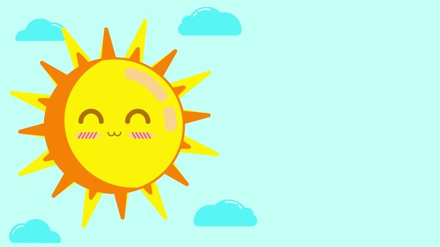 a sun with a cheerful face, featuring an empty space