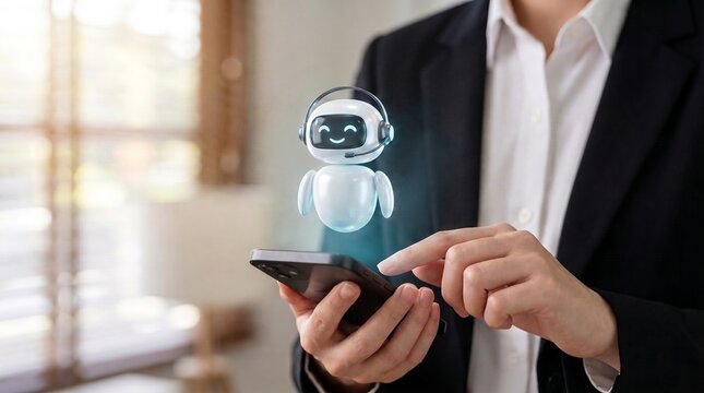 AI chatbot automation for mobile customer support and enterprise digital assistant services. professional business communication platform featuring intelligent help desk workflows, real-time virtual 