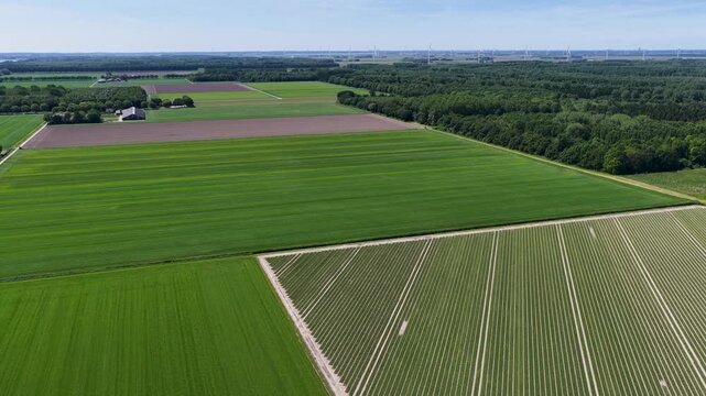 Aerial of a possible location for a barracks in Zeewolde, Flevoland. The site is mentioned as a possible location for a new Defence barracks for the Dutch Armed Forces.