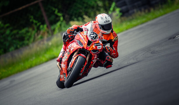 Regular training in Riga, Latvia, Bikernieki on 12-05-2026  Motocross Rider on Track in Racing Gear