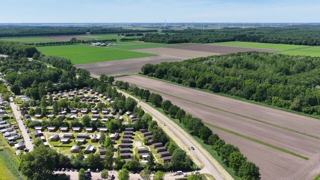 Aerial of a possible location for a barracks in Zeewolde, Flevoland. The site is mentioned as a possible location for a new Defence barracks for the Dutch Armed Forces.