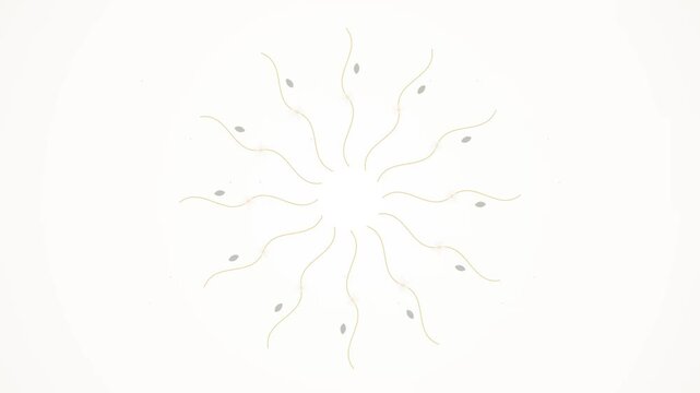 Abstract radial pattern of glowing lights on a white background.