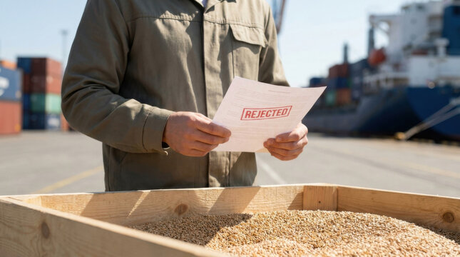 Trade embargo cargo shipping port container rejection grain inspection document export