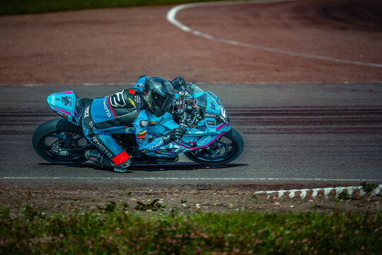 Regular training in Riga, Latvia, Bikernieki on 12-05-2026  Motorcyclist racing on a dirt track