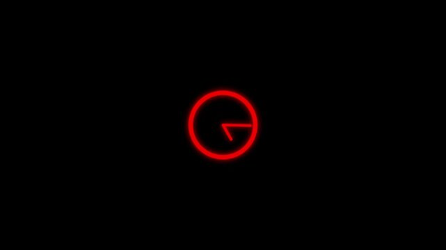 clean and modern clock icon animation representing time, flat icon clock animation on white background